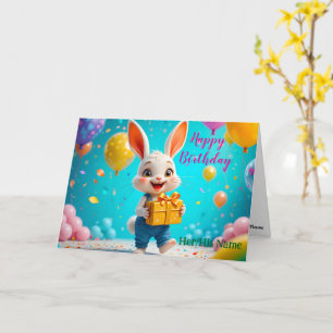 Süßes Kaninchen Alles Gute zum Geburtstag  Karte