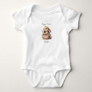 Süßes Kaninchen Frohe Ostern Baby Bodysuit Strampler