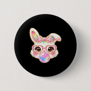 Süßes Kaninchen-Gesicht für Frauen Mädchen Kinder  Button