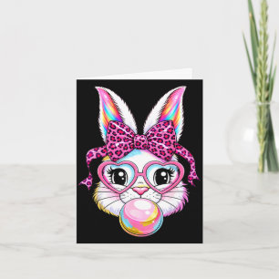 Süßes Kaninchen-Gesicht Leopard Coquette Brille Bo Karte