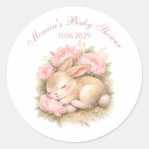 Süßes Kaninchen-Häschen rosa Blush-Pfingstrose Bab