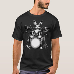 Süßes Kaninchen Hase spielt Schlagzeug Kaninchen D T-Shirt
