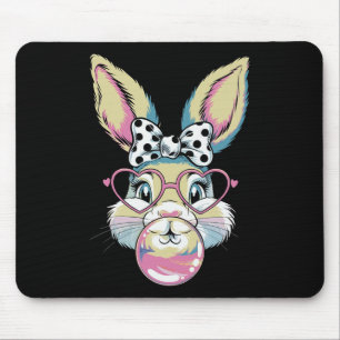 Süßes Kaninchen-Hasen-Gesicht Coquette Schleife Os Mousepad