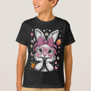 Süßes Kaninchen-Hasen-Gesicht Leopard Kokette Schl T-Shirt