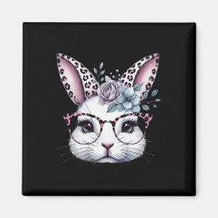 Süßes Kaninchen-Hasen-Gesicht Mädchen Frohen Oster Magnet