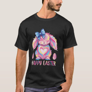 Süßes Kaninchen-Hasen-Gesicht Mädchen Froher Oster T-Shirt