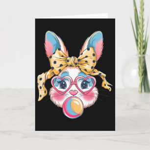 Süßes Kaninchen-Hasen-Gesicht Tie Dye Gles Mädchen Karte