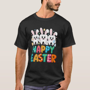 Süßes Kaninchen-Hasen-Zahnarzt-Team Frohe Ostern L T-Shirt