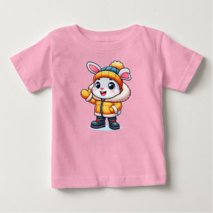 Süßes Kaninchen im Winter Baby T-shirt
