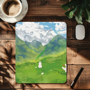 Süßes Kaninchen in Mountain View-Mauspad Mousepad