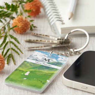 Süßes Kaninchen in Mountain View Personalisieren  Schlüsselanhänger