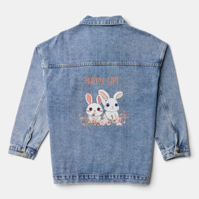 Süßes Kaninchen Jeansjacke (Rückseite)