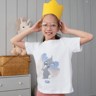 Süßes Kaninchen mit Brille personalisiert T-Shirt