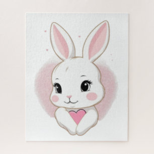 Süßes Kaninchen mit Herz Romantisches Design