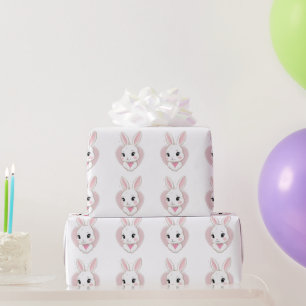 Süßes Kaninchen mit Herz   Romantisches Design Geschenkpapier