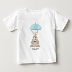Süßes Kaninchen mit Regenschirm und individuellem  Baby T-shirt