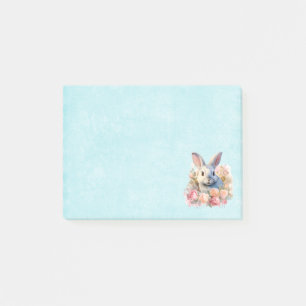 Süßes Kaninchen mit Rosengirlande Post-it Klebezettel