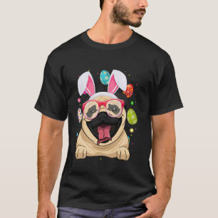 Süßes Kaninchen Mops Hundegesicht Ostereier Ostert T-Shirt