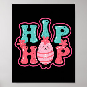 Süßes Kaninchen-Ostereier-Suche Hip-Hop Frohe Oste Poster