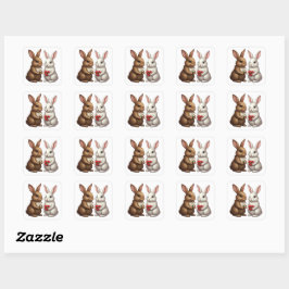 Süßes Kaninchen-Paar – Love Bunny Aufkleber