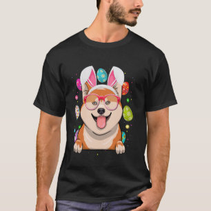 Süßes Kaninchen Shiba Inu Hundegesicht Ostereier O T-Shirt