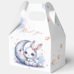 süßes Kaninchen sitzt auf dem Mond  Geschenkschachtel