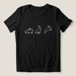 Süßes Kaninchen T-Shirt, minimalistisches Kaninche Tri-Blend Shirt