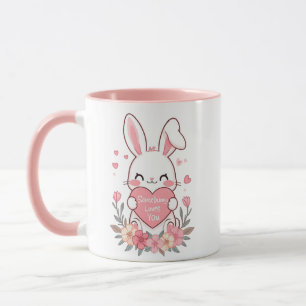 Süßes Kaninchen und Blume Tasse