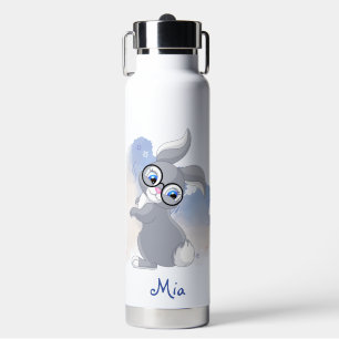 Süßes Kaninchen und personalisierte Brille Trinkflasche