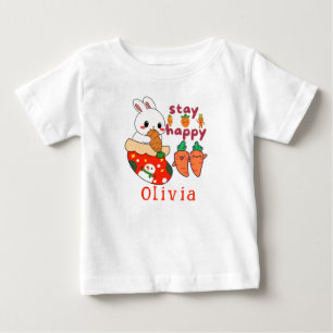 Süßes Kaninchen-Weihnachtsstrumpf individuell Baby T-shirt