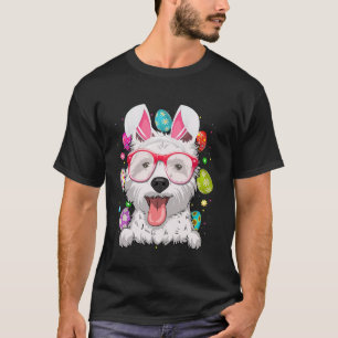 Süßes Kaninchen Westie Hunde Gesicht Ostereier Ost T-Shirt