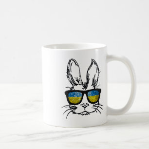 Süßes Kaninchengesicht mit ukrainischer Flagge Ost Kaffeetasse