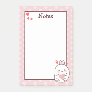Süßes Kaninchenherz Post-it Klebezettel