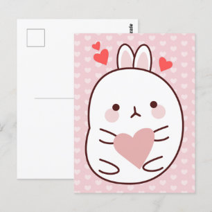 Süßes Kaninchenherz   Postkarte