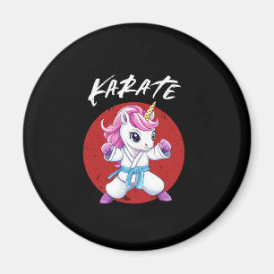 Süßes Karate Kid Einhorn Langarm T-Shirt Magnet