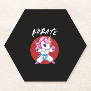Süßes Karate Kid Einhorn Langarm T-Shirt Untersetzer