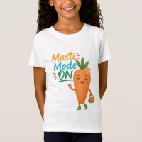 Süßes Karotten-Masti-Modus AN Mädchen T-Shirt Spaß