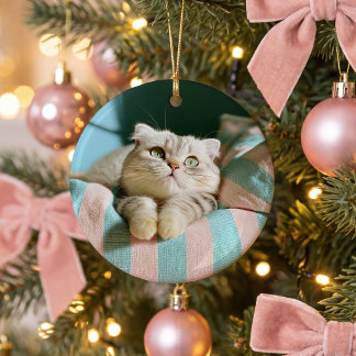 Süßes Kätzchen 2 Foto Rund Keramik Ornament