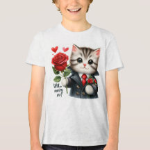 Süßes Kätzchen Antrag T-Shirt für Kinder | Wirst d