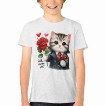 Süßes Kätzchen Antrag T-Shirt für Kinder | Wirst d