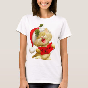 Süßes Kätzchen, das Weihnachtslieder singt T-Shirt