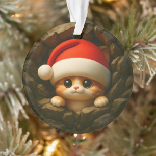 Süßes Kätzchen doppelseitiger Feiertags  Ornament