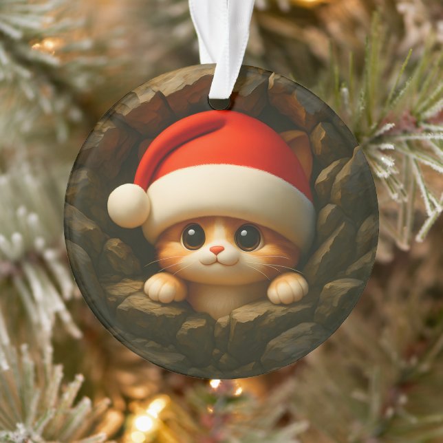 Süßes Kätzchen doppelseitiger Feiertags  Ornament (Baum)