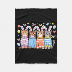Süßes Kätzchen Frohe Ostern Katze Hasenohren Und E Fleecedecke