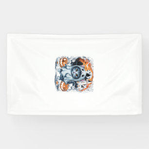 Süßes Kätzchen-Geister-Party-Kürbis-Süßes Hallowee Banner