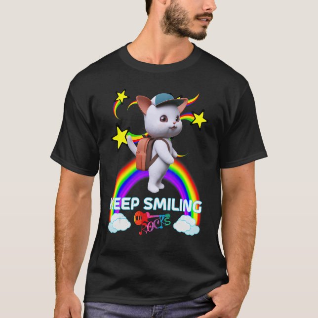 Süßes Kätzchen Katze Rucksack Baseballkappe KEEP S T-Shirt (Vorderseite)