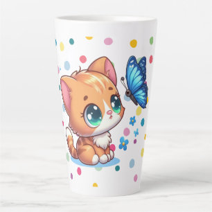 Süßes Kätzchen/Katze & Schmetterling Milchtasse