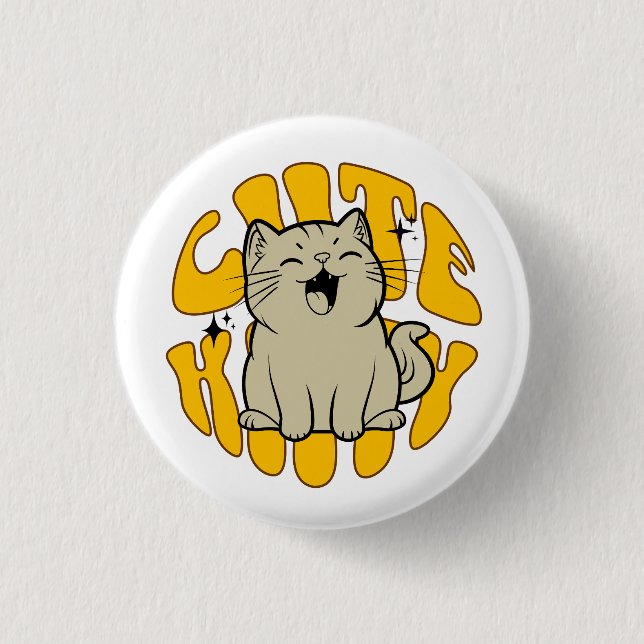SÜßES KÄTZCHEN Klein, 3,2 cm Button (Vorderseite)