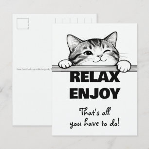 Süßes Kätzchen Minimalistisches Design - KATZE 2 Postkarte