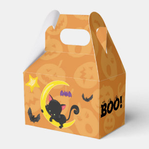 Süßes Kätzchen und Fledermäuse Kinder Halloween Geschenkschachtel